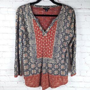 Lucky Brand Long Sleeve Bohemian Style Top - Small
